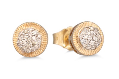 Lot 98 - A PAIR OF DIAMOND CLUSTER EARRINGS, mounted in...