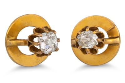 Lot 191 - AN ANTIQUE PAIR OF DIAMOND SET SHIRT STUDS,...