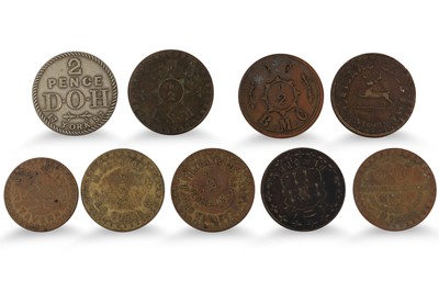 Lot 387 - 1800s 9 X DUBLIN TAV TOKENS 2d; Cole Montg St,...