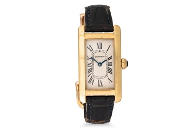 Lot 170 - A LADY'S 18CT GOLD CARTIER TANK AMERICAINE...