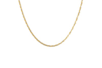 Lot 31 - A 9CT GOLD FANCY LINK NECK CHAIN, two colour...