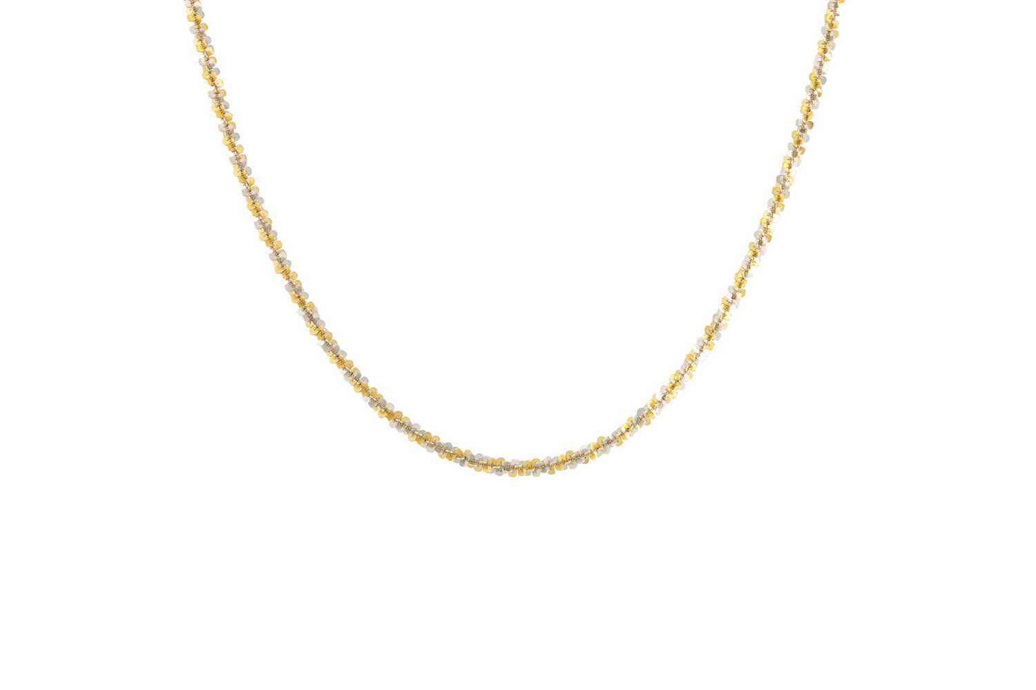 Lot 31 - A 9CT GOLD FANCY LINK NECK CHAIN, two colour...