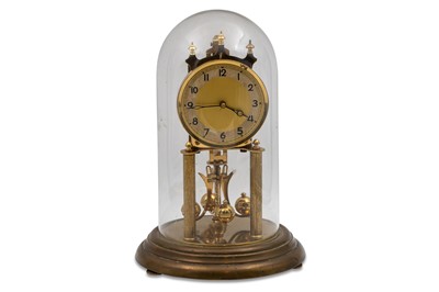 Lot 402 - A MID 20TH CENTURY BRASS FRAMED MANTLE CLOCK,...