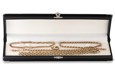 Lot 146 - TWO 9CT GOLD ROPE LINKS BRACELETS, and two...