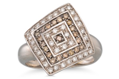 Lot 311 - A DIAMOND CLUSTER RING, of square form set...