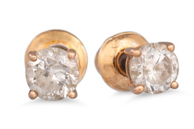 Lot 136 - A PAIR OF DIAMOND STUD EARRINGS, mounted in...