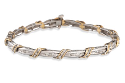 Lot 177 - A DIAMOND BRACELET, the channel set diamonds...