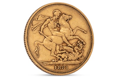 Lot 390 - AN 1881 VICTORIA FULL SOVEREIGN GOLD ENGLISH...