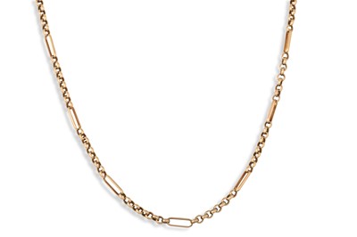 Lot 244 - A 9CT GOLD FANCY LINK CHAIN, 9.8 g