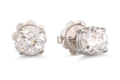 Lot 167 - A PAIR OF DIAMOND SET STUD EARRINGS, the...