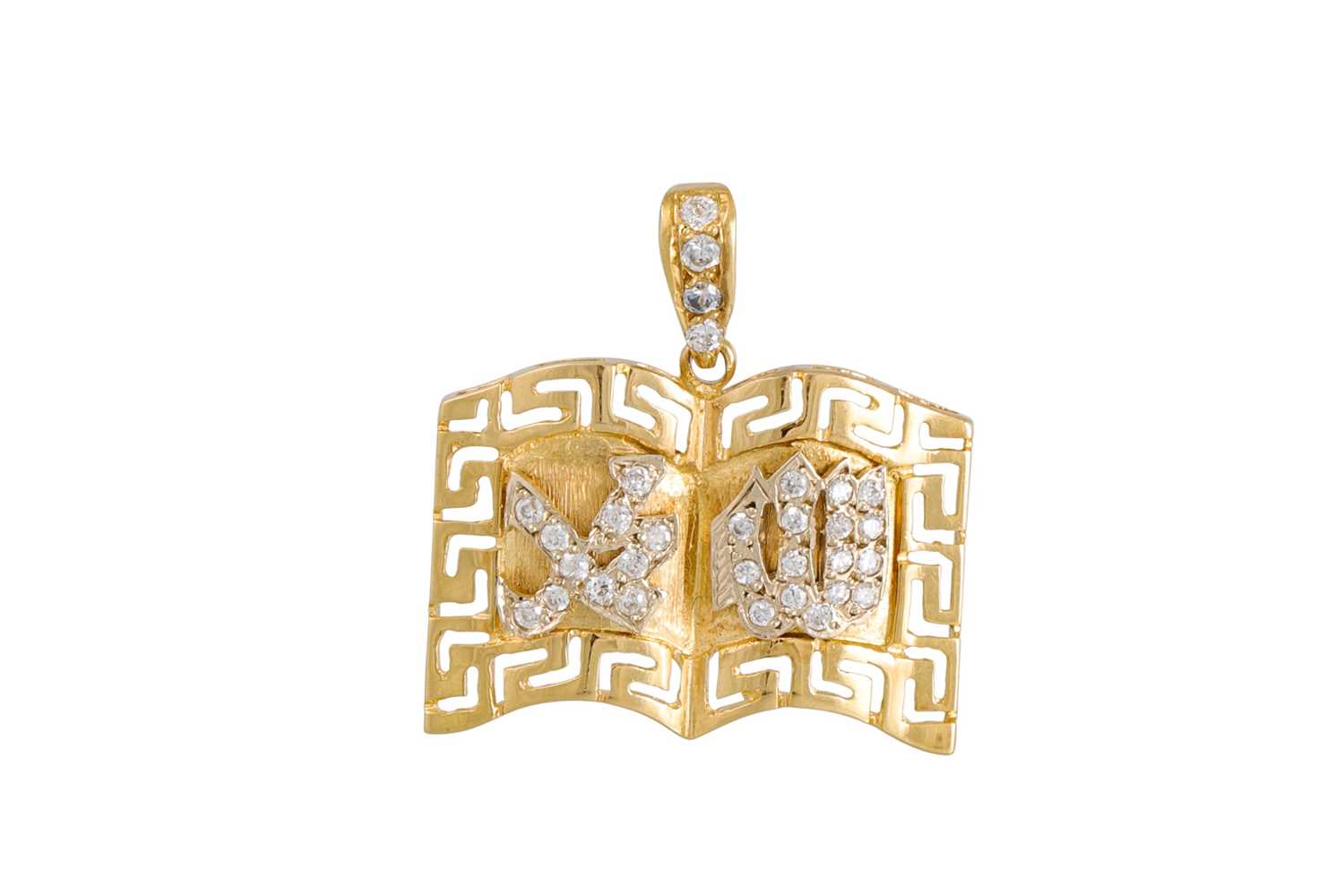 Lot 49 - AN 18CT YELLOW GOLD PENDANT, of middle Eastern...
