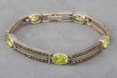 Lot 136 - A SILVER AND MARCASITE BRACELET