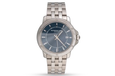 Lot 377 - A GENT'S RAYMOND WEIL STAINLESS STEEL...