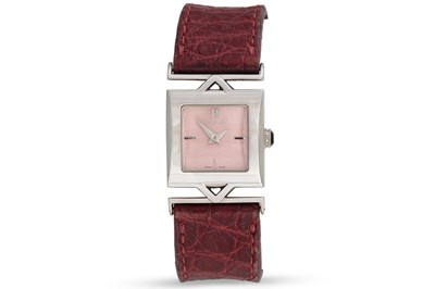 Lot 379 - A LADY'S VALENTINO STAINLESS STEEL WRISTWATCH,...