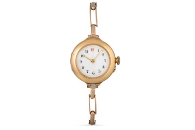 Lot 59 - AN ANTIQUE 15CT GOLD CASED LADY'S WRISTWATCH,...