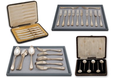 Lot 461 - AN ALMOST COMPLETE SET OF ANTIQUE SILVER...