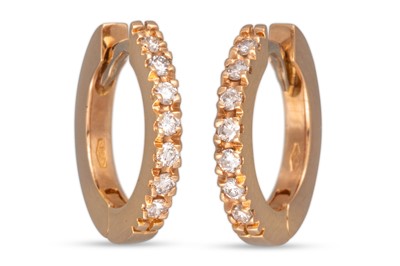 Lot 266 - A PAIR OF DIAMOND PAVÉ SET 'HUGGIE' EARRINGS,...