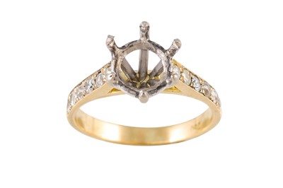 Lot 136 - A RING SHANK WITH DIAMOND SET SHOULDERS,...