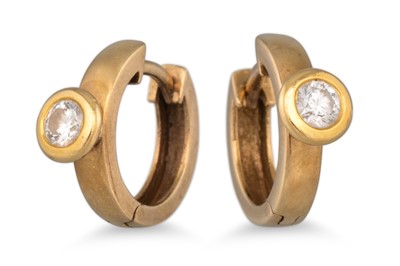 Lot 50 - A PAIR OF DIAMOND SET EARRINGS, in 9ct gold