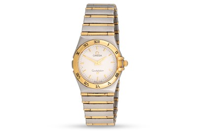 Lot 177 - A LADY'S BI-METAL OMEGA CONSTELLATION...