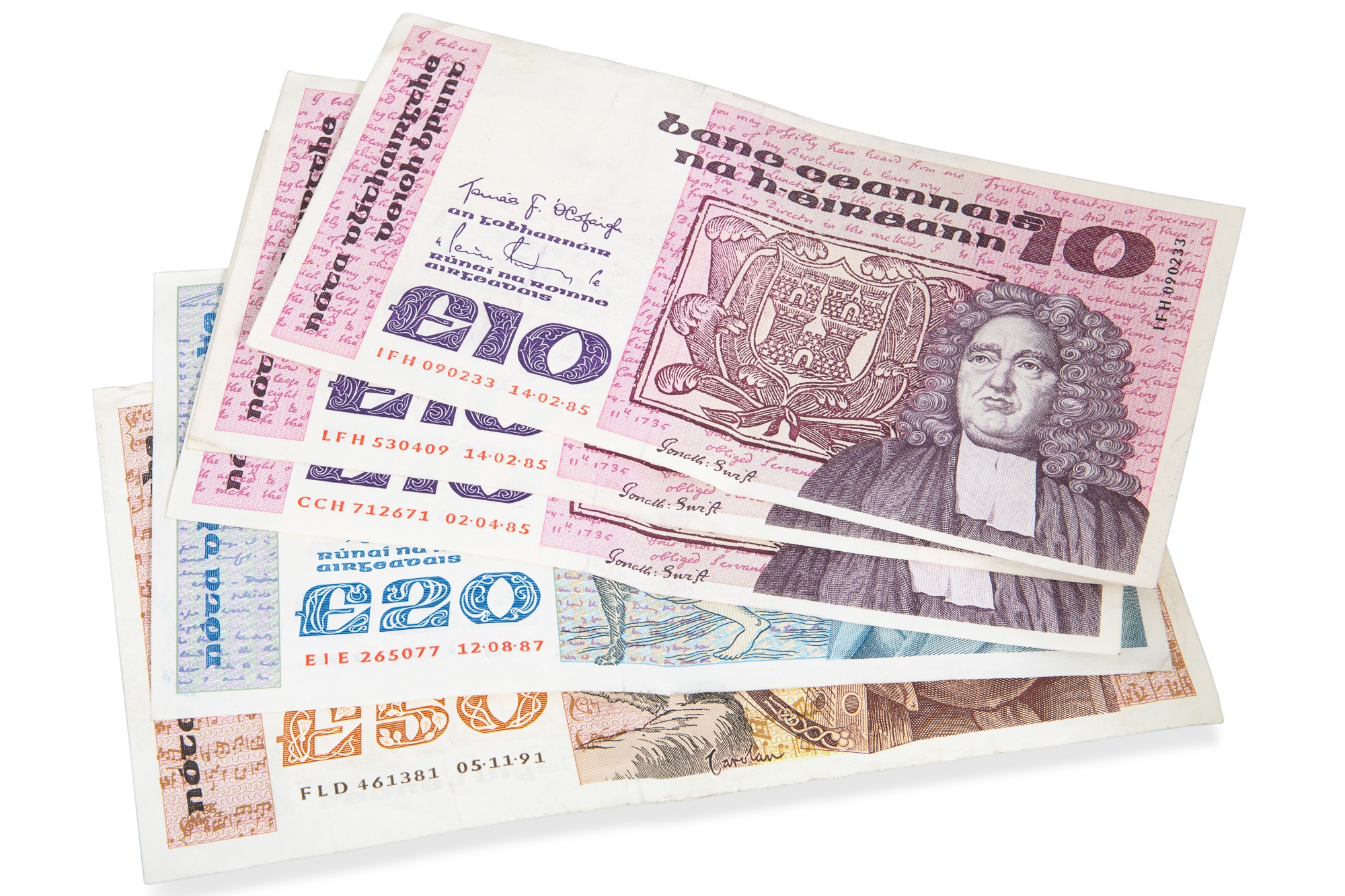 Lot 411 - A COLLECTION OF 10 SERIES 2 IRISH BANKNOTES,