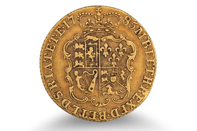 Lot 418 - A FULL GOLD GUINEA 1785 ENGLISH COIN, George...