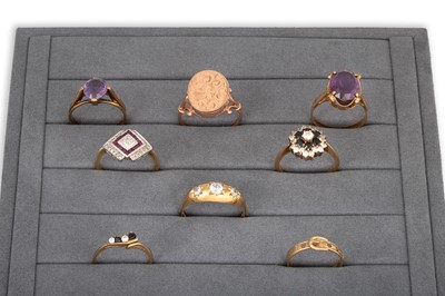 Lot 231 - A COLLECTION OF EIGHT GOLD RINGS, 25 g. approx