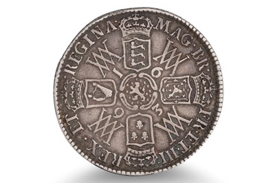 Lot 430 - A 1693 WILLIAM & MARY SILVER HALFCROWN,...