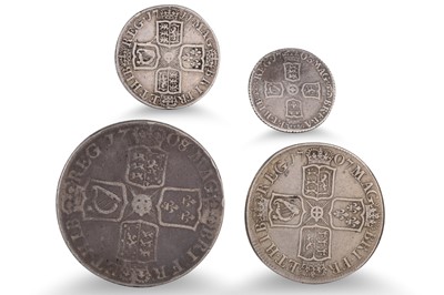 Lot 436 - 4 x QUEEN ANNE English SILVER COINS; Crown...