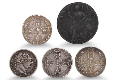 Lot 437 - 4 x ENGLISH SILVER SIXPENCE COINS; 1697 x 2,...