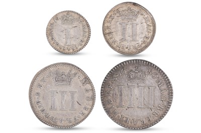 Lot 440 - A JAMES II 1686 MAUNDY SET 4  X ENGLISH COINS;...