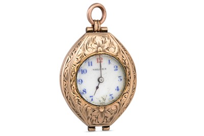 Lot 11 - A VINTAGE 9CT GOLD VALDEZ FOB WATCH, engraved...