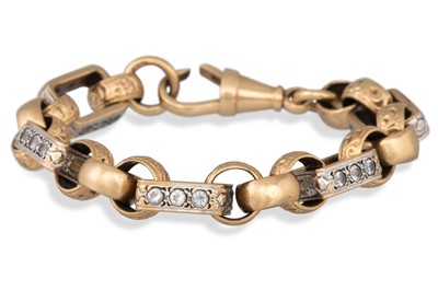 Lot 19 - A 9CT GOLD BRACELET, heavy engraved links,...