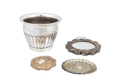 Lot 565 - AN EMBOSSED BIRMINGHAM SILVER PIN TRAY, a...