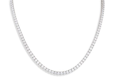 Lot 88 - A DIAMOND RIVIERE NECKLACE, the brilliant cut...