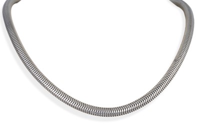 Lot 6 - A SILVER RUDOLF HELTZEL SNAKE LINK NECKLACE,...