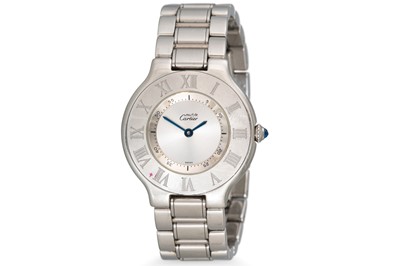 Lot 168 - A LADY'S MUST DE CARTIER STAINLESS STEEL...