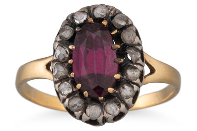 Lot 128 - AN ANTIQUE TOURMALINE AND ROSE CUT DIAMOND...