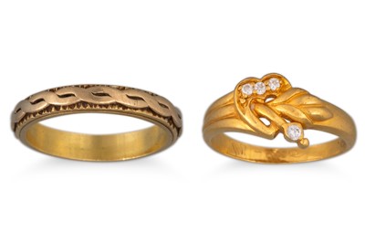 Lot 22 - TWO 14CT GOLD RINGS, one hallmarked Dublin,...