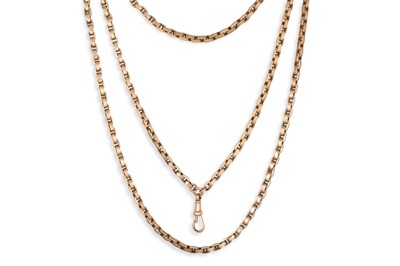 Lot 23 - A VINTAGE 9CT GOLD BELCHER LINK MUFF CHAIN,...