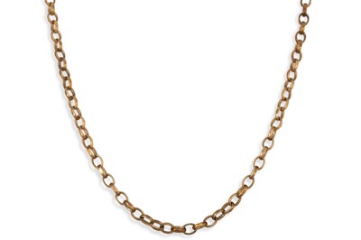 Lot 1 - A 9CT YELLOW GOLD NECK CHAIN, 15 g.