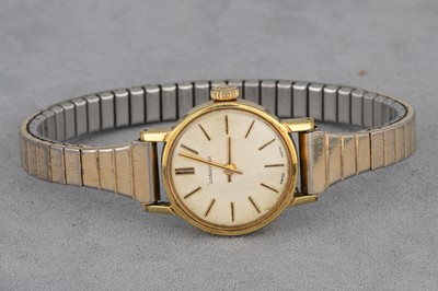 Lot 152 - A LADY'S LONGINES WRISTWATCH, gold-plated,...