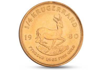 Lot 348 - A 1980 SOUTH AFRICAN Quarter Oz Krugerrand...