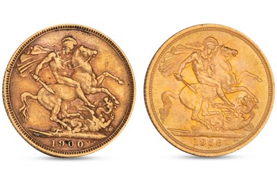 Lot 350 - A PAIR OF GOLD FULL SOVEREIGN English Coins...