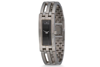 Lot 392 - A LADY'S STAINLESS STEEL MOVADO 'ESPERANZA'...