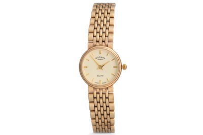 Lot 391 - A LADY'S 9CT GOLD ROTARY WRISTWATCH, bracelet...