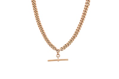 Lot 453 - A 9CT ROSE GOLD DOUBLE ALBERT WATCH CHAIN, and...