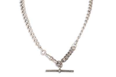 Lot 30 - AN ANTIQUE SILVER ALBERT NECK CHAIN, with...