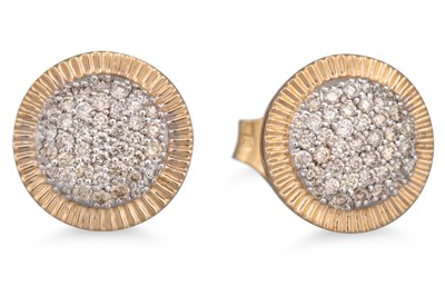 Lot 31 - A PAIR OF DIAMOND CLUSTER EARRINGS, the pavé...