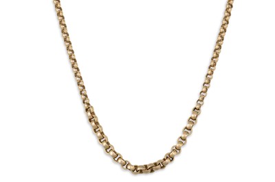 Lot 17 - A GOLD GRADUATED BELCHER LINK NECK CHAIN, 14.1 g.